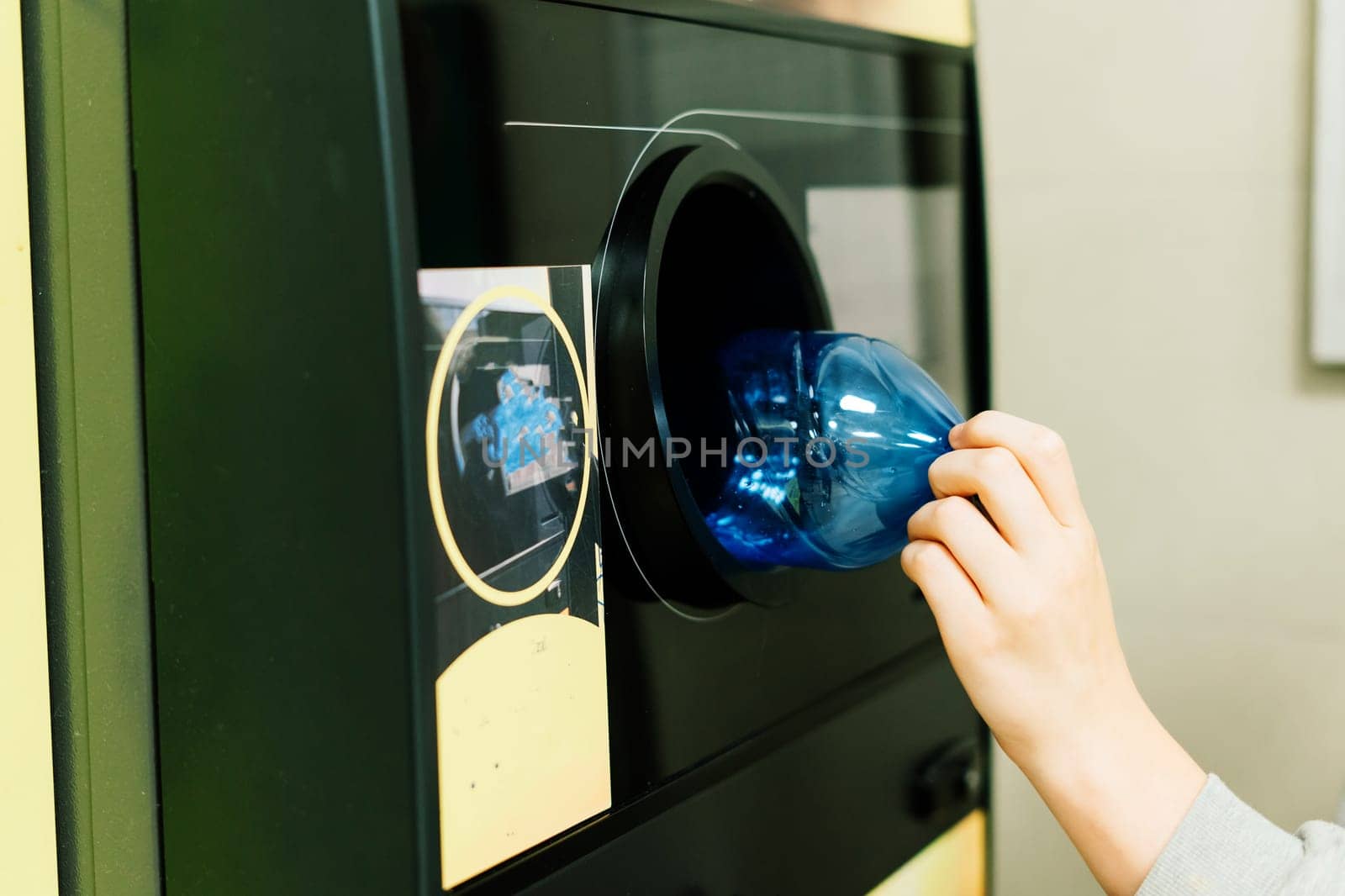 Bottle deposit: recyclable bottle in a store Europe