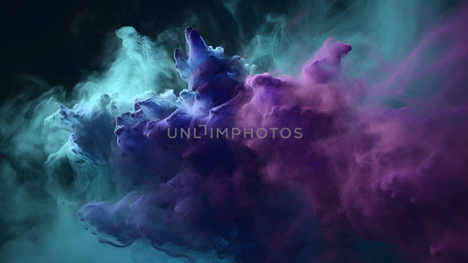 abstract purple cloud of smoke on dark background. Neural network generated in May 2023. Not based on any actual scene or pattern.