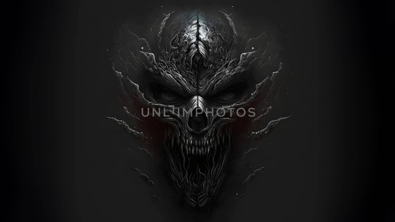 demonic nightmare beast covered with sharp thorns, neural network generated art. Digitally generated image. Not based on any actual person, scene or pattern.