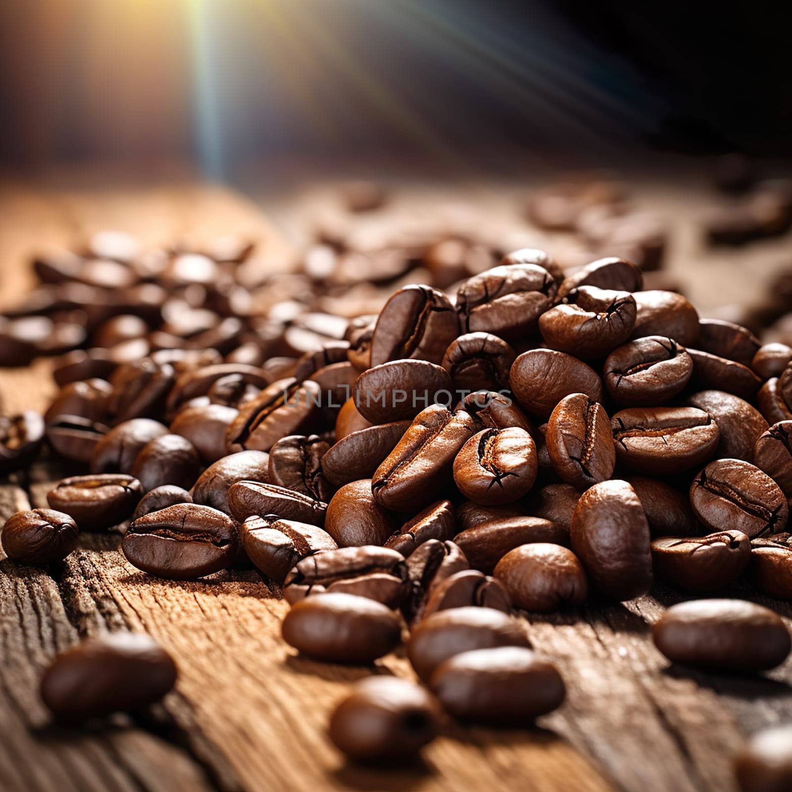 Close-up of coffee beans generated by artificial intelligence