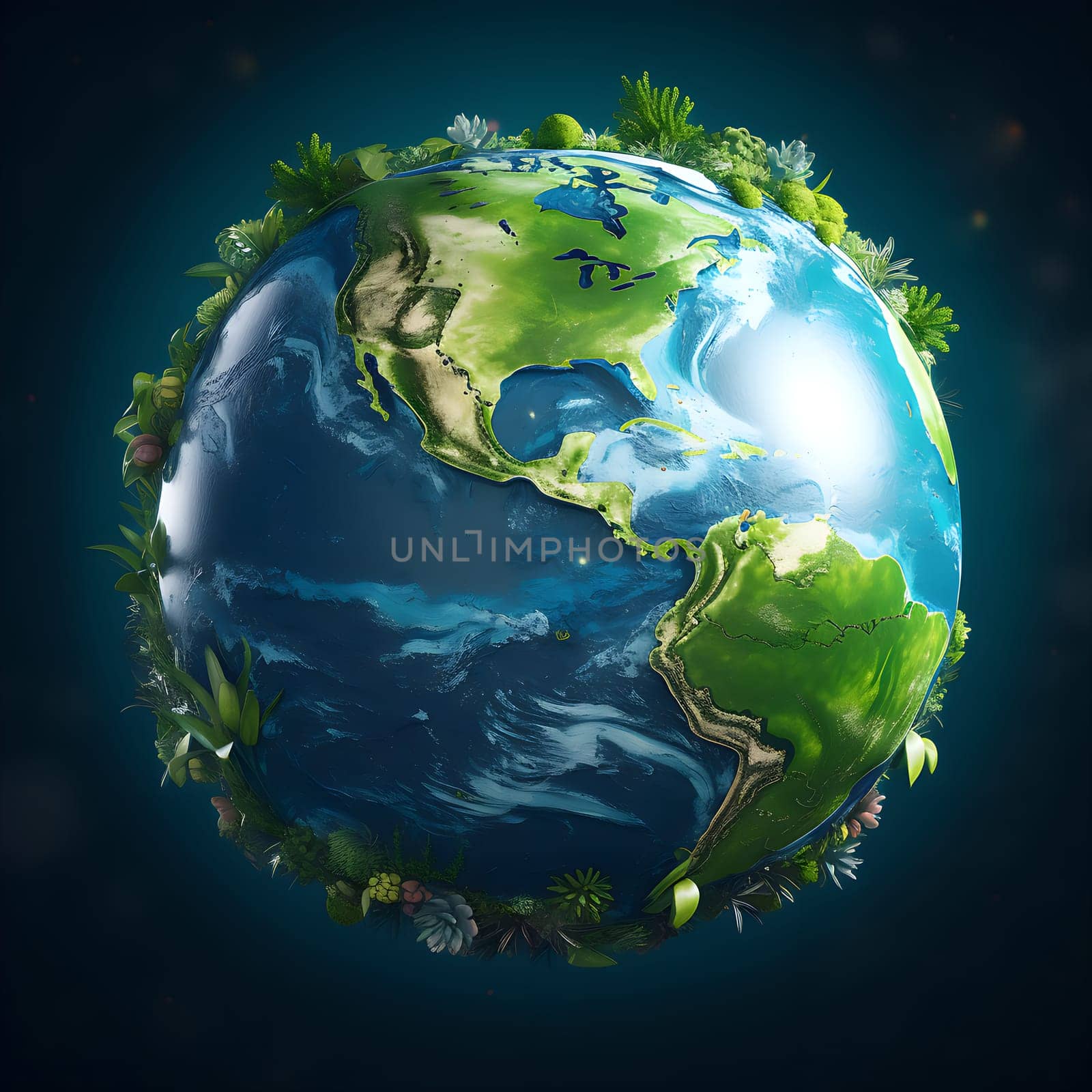 Photo of a globe generated by artificial intelligence