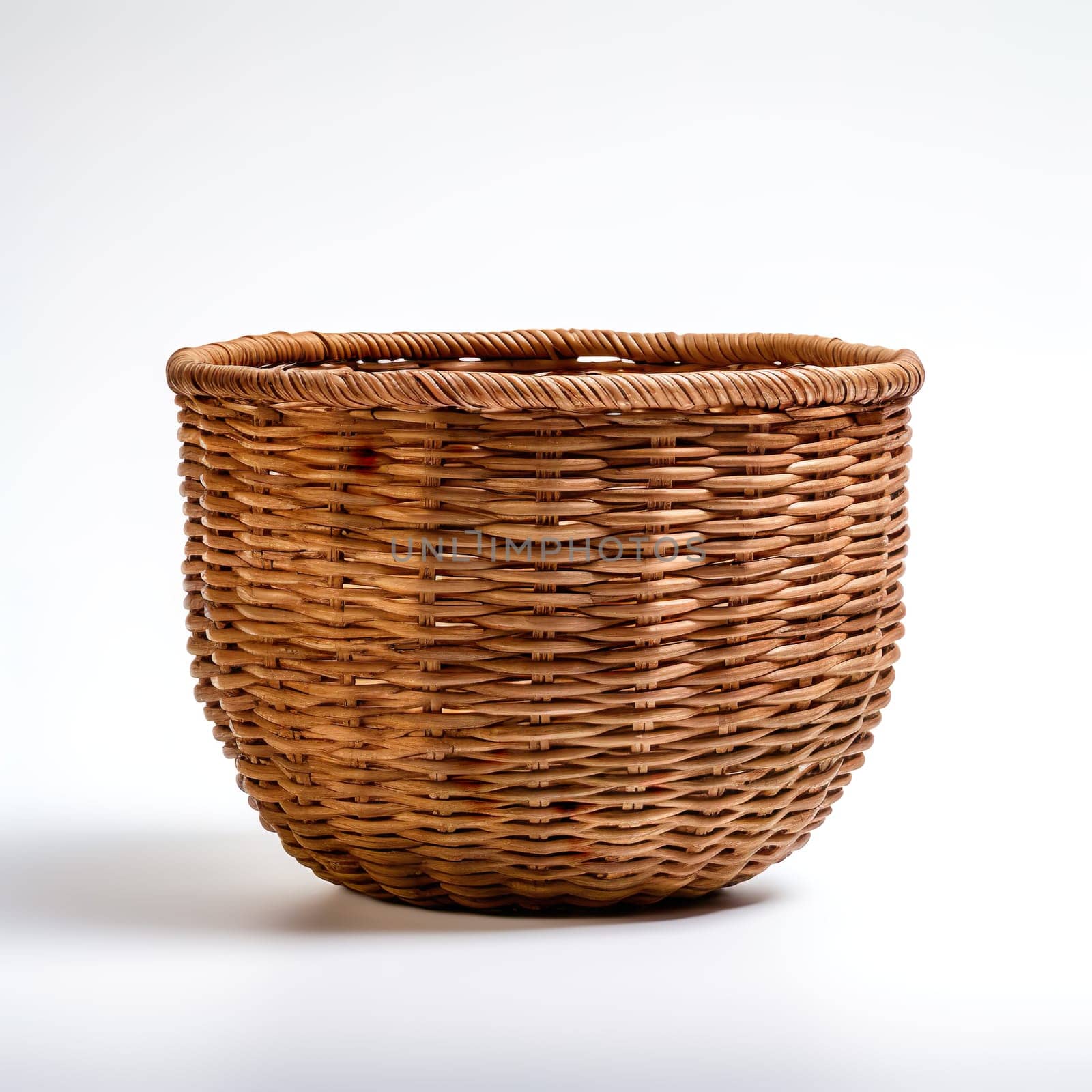 An empty basket on a white background generated by artificial intelligence