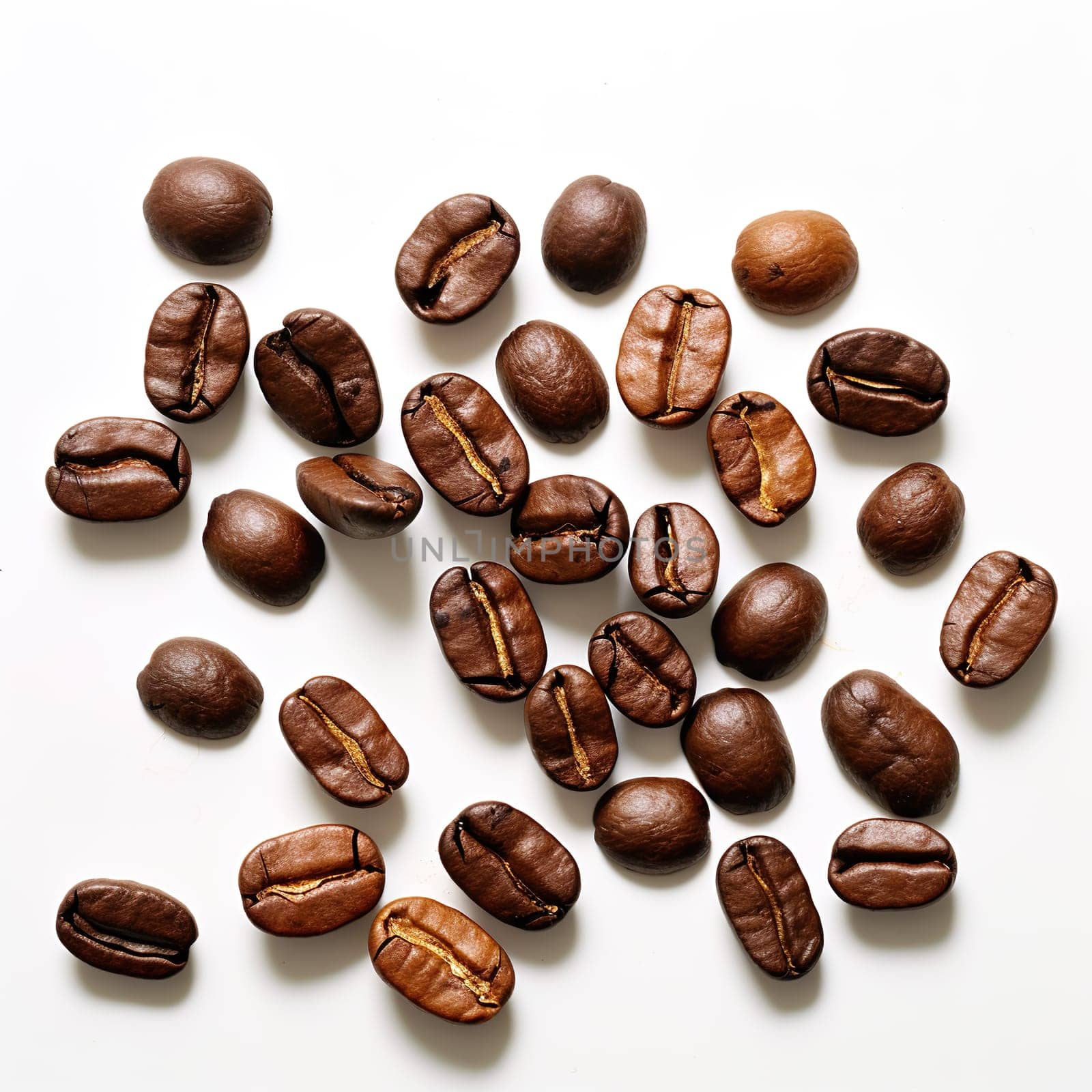 Close-up of coffee beans generated by artificial intelligence