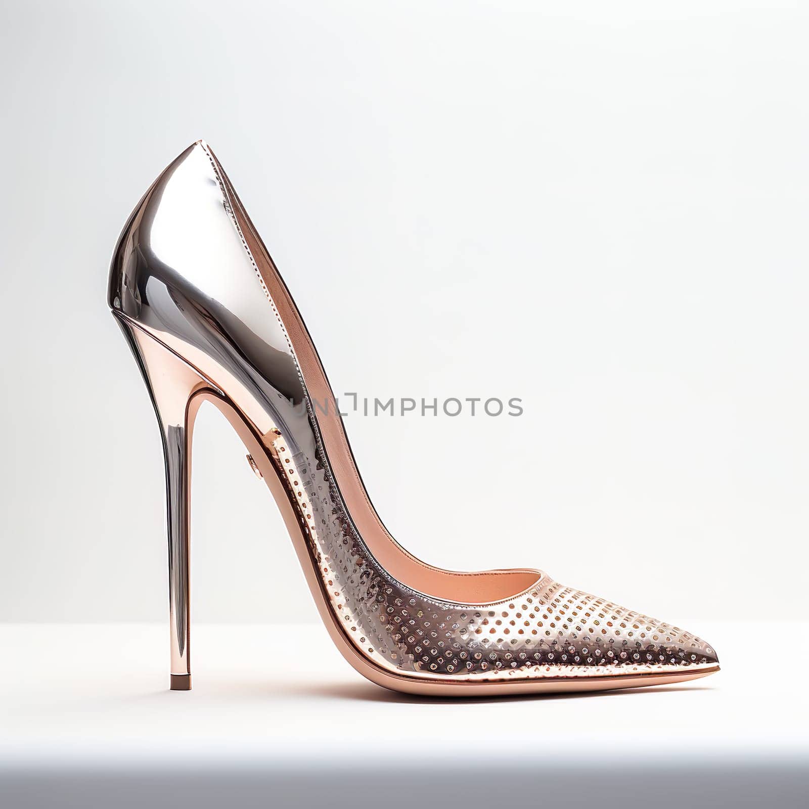 An elegant shoe with a high stiletto heel generated by artificial intelligence