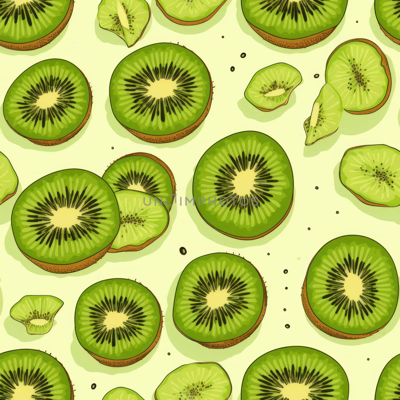 Intriguing Kiwi fruits pattern. Cooking agriculture. Generate Ai