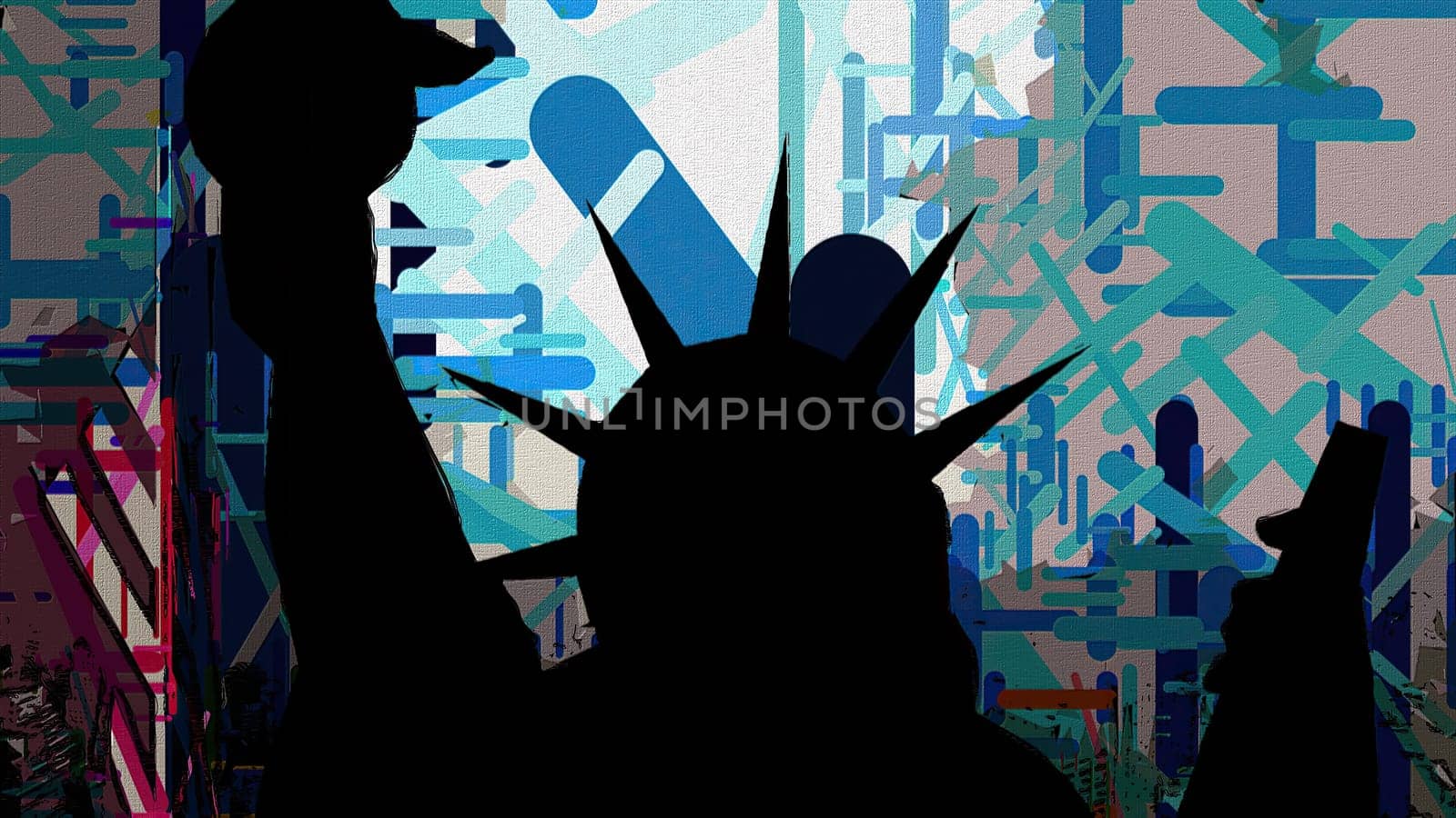New York Statue of Liberty in a Pop Art Style,New York Statue of Liberty in a Pop Art Style