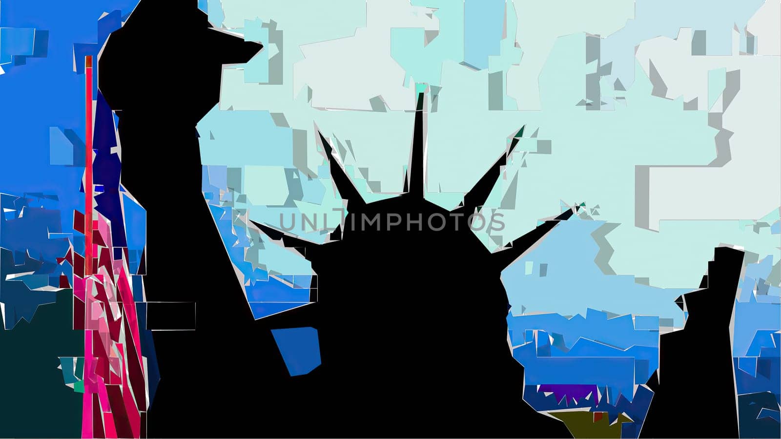 New York Statue of Liberty in a Pop Art Style ,New York Statue of Liberty in a Pop Art Style