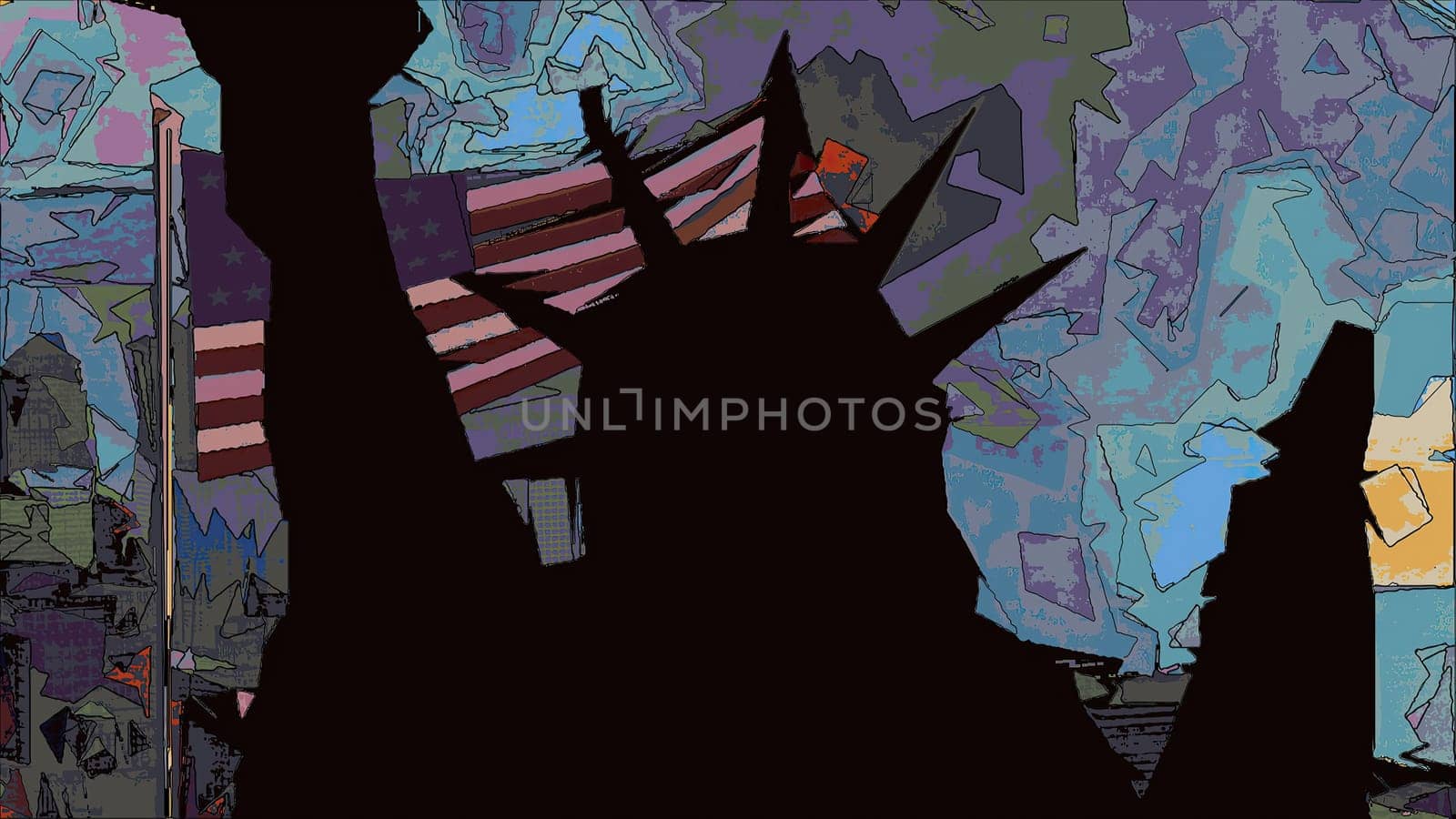 New York Statue of Liberty in a Pop Art Style,New York Statue of Liberty in a Pop Art Style