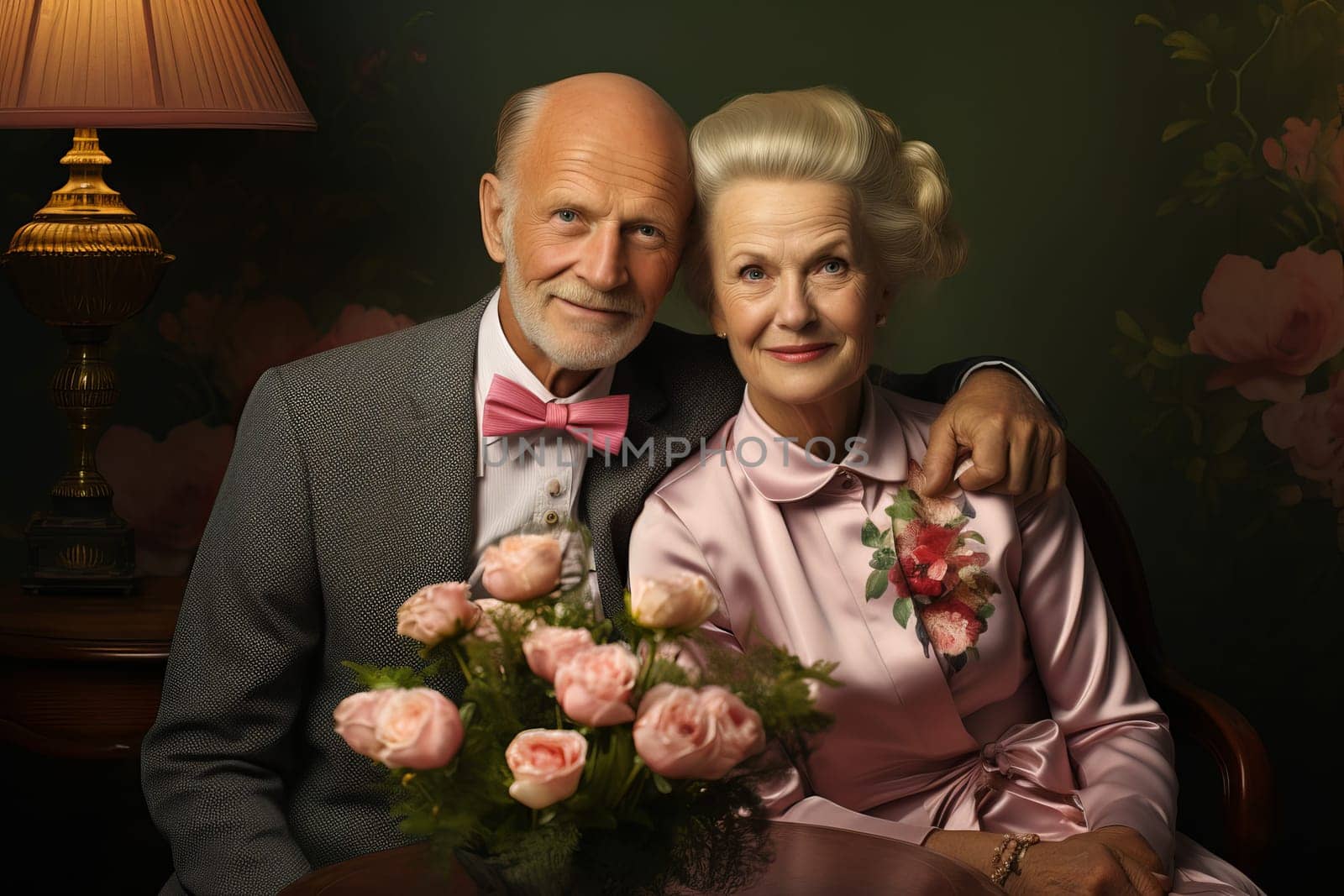 Experienced Mature senior couple. Happy active people. Generate Ai