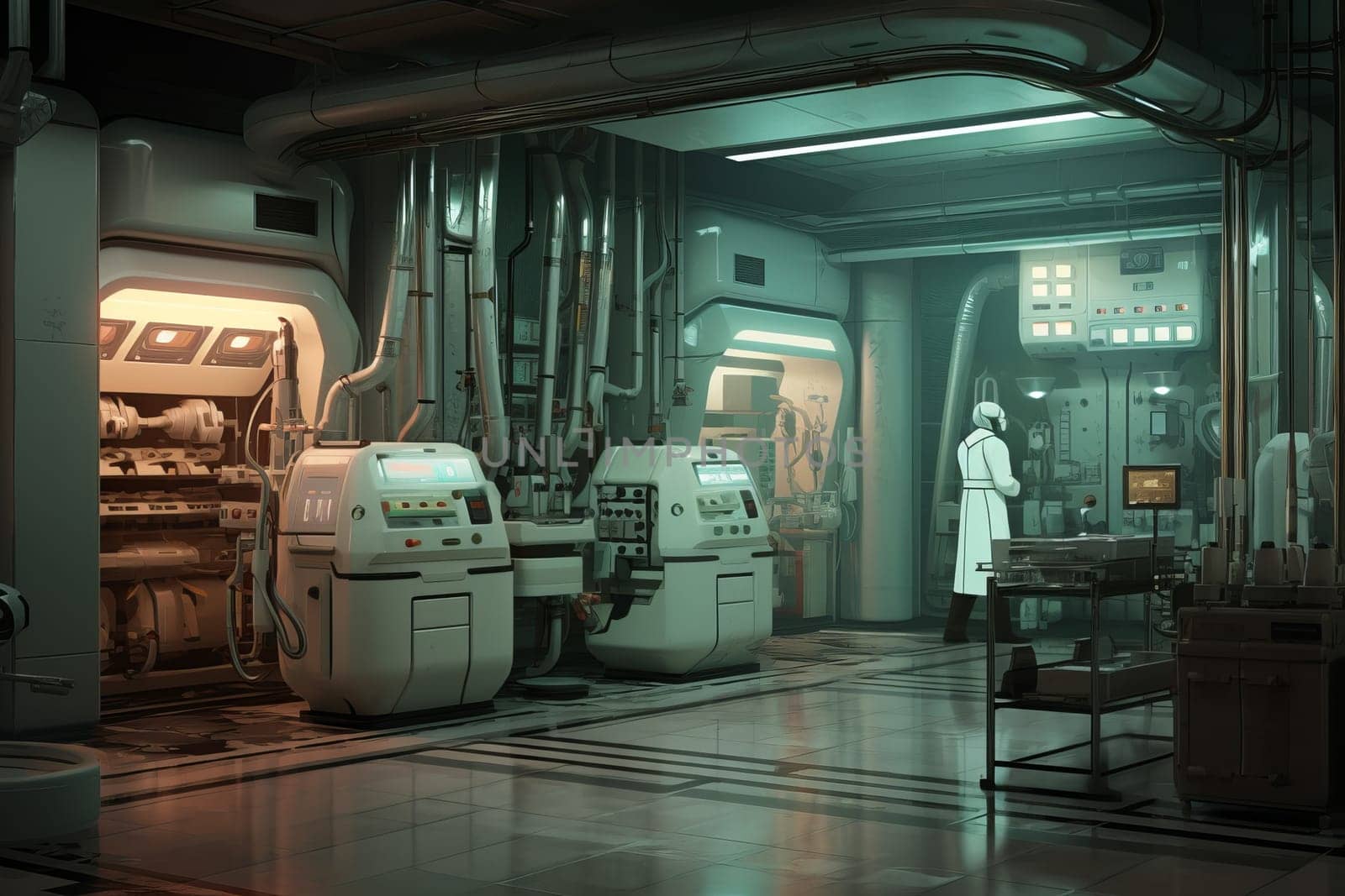Innovative Medical factory vaccine. Lab medical. Generate Ai