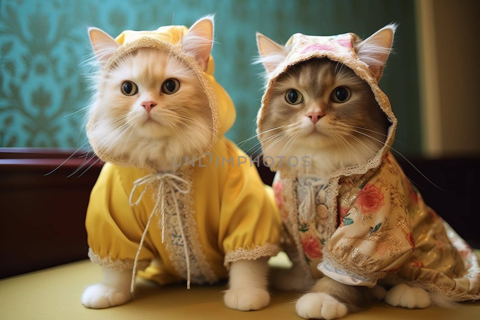 Merkat colorful cloth. Cute hand pattern. Generate Ai