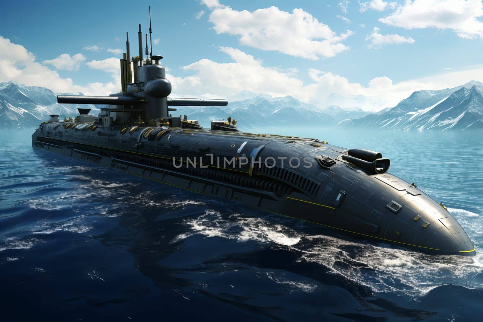 Military submarine. Ocean defense naval. Generate Ai