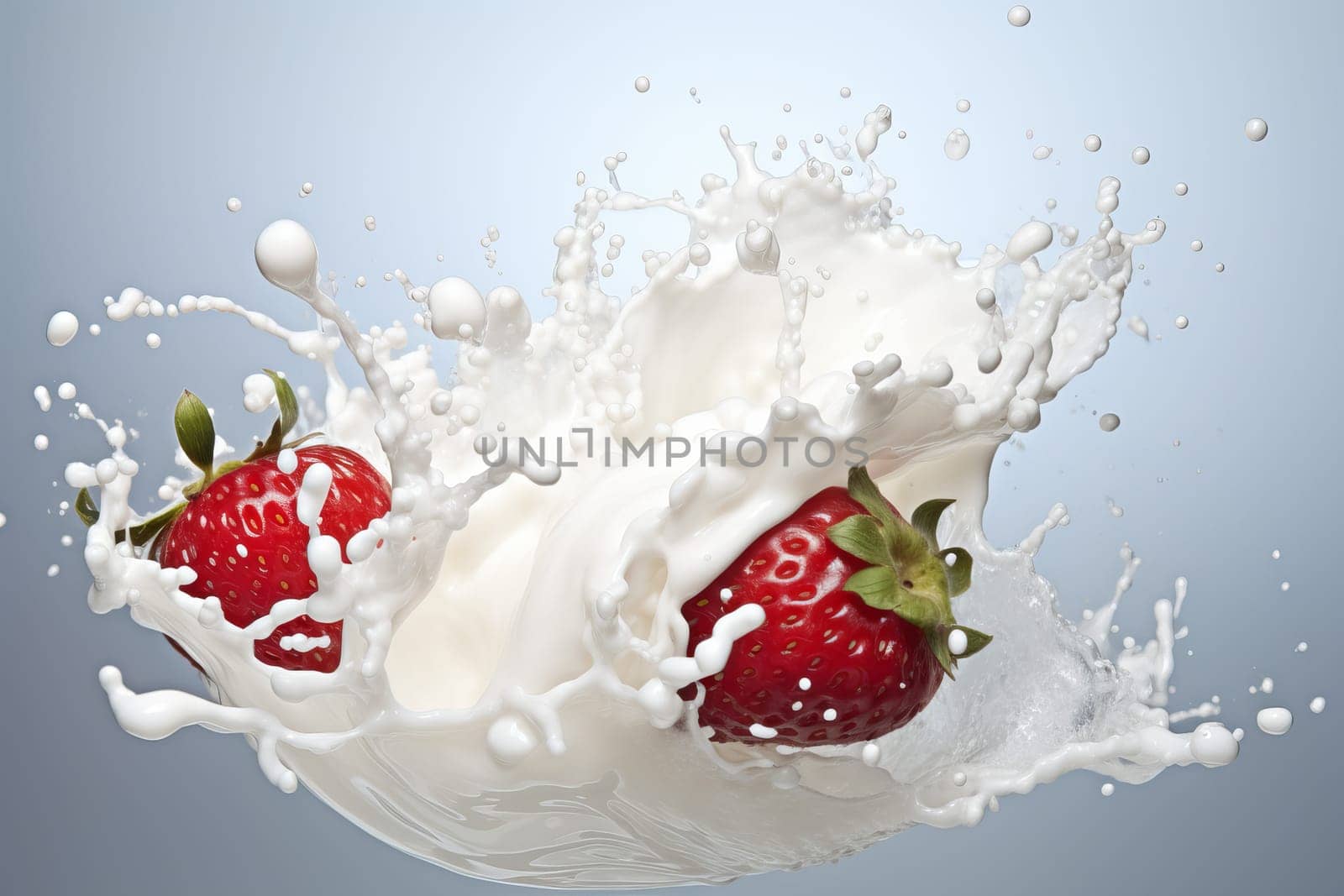 Fresh Milk yogurt splash. Creamy sweet drink. Generate Ai