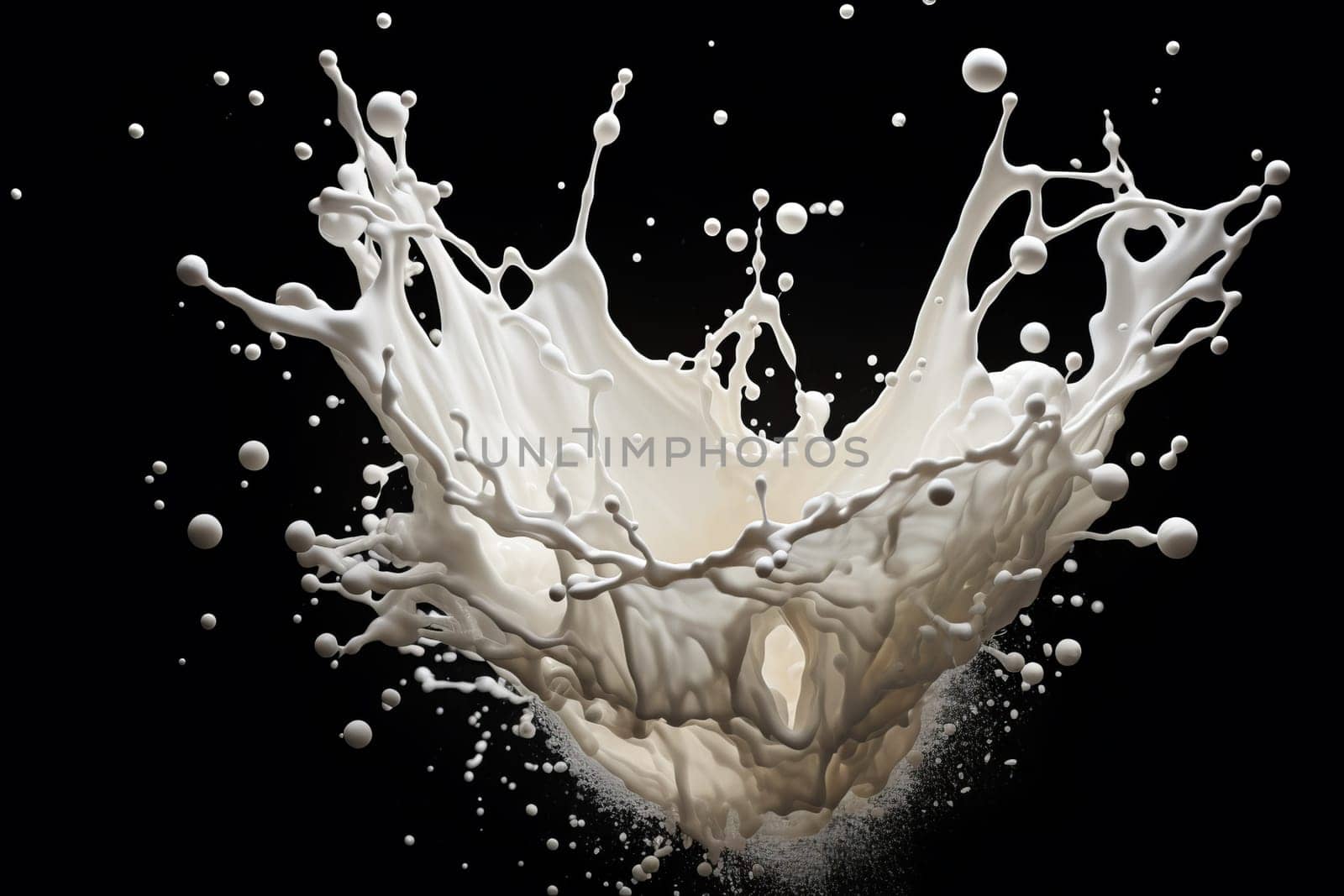 Dynamic Milk splash. Drop fresh cream. Generate Ai