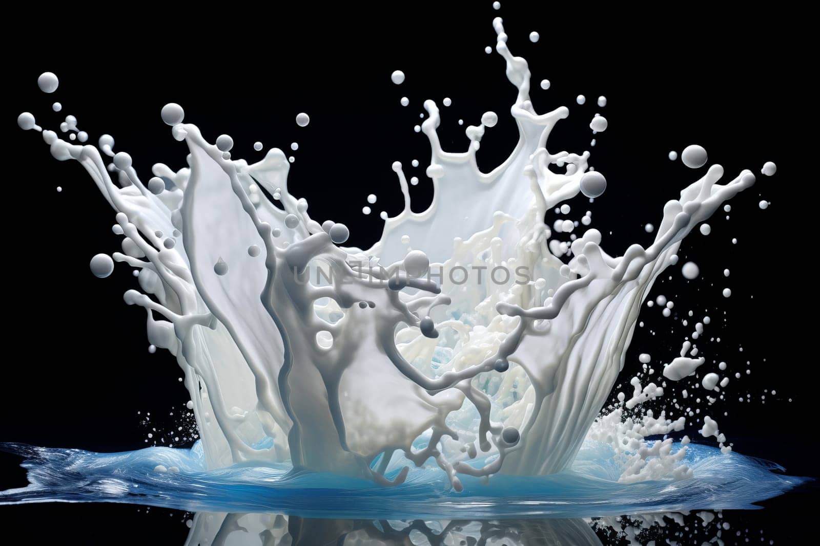 Tangy Milk yogurt splash. Creamy sweet drink. Generate Ai