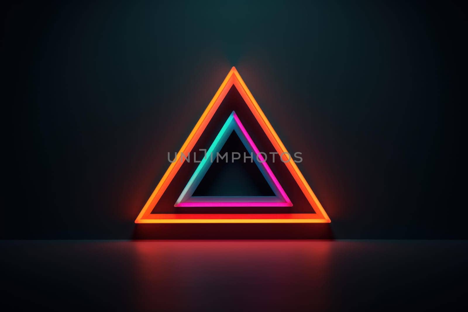 Abstract Geometric neon. City wall laser. Generate Ai