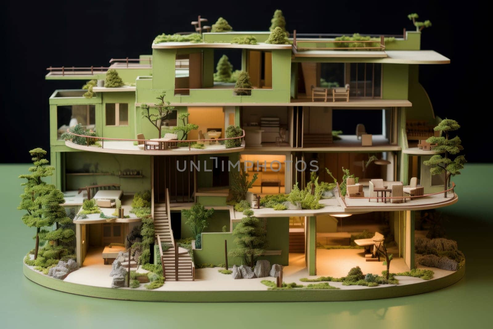 Sustainable Model green house. Grass sale. Generate Ai