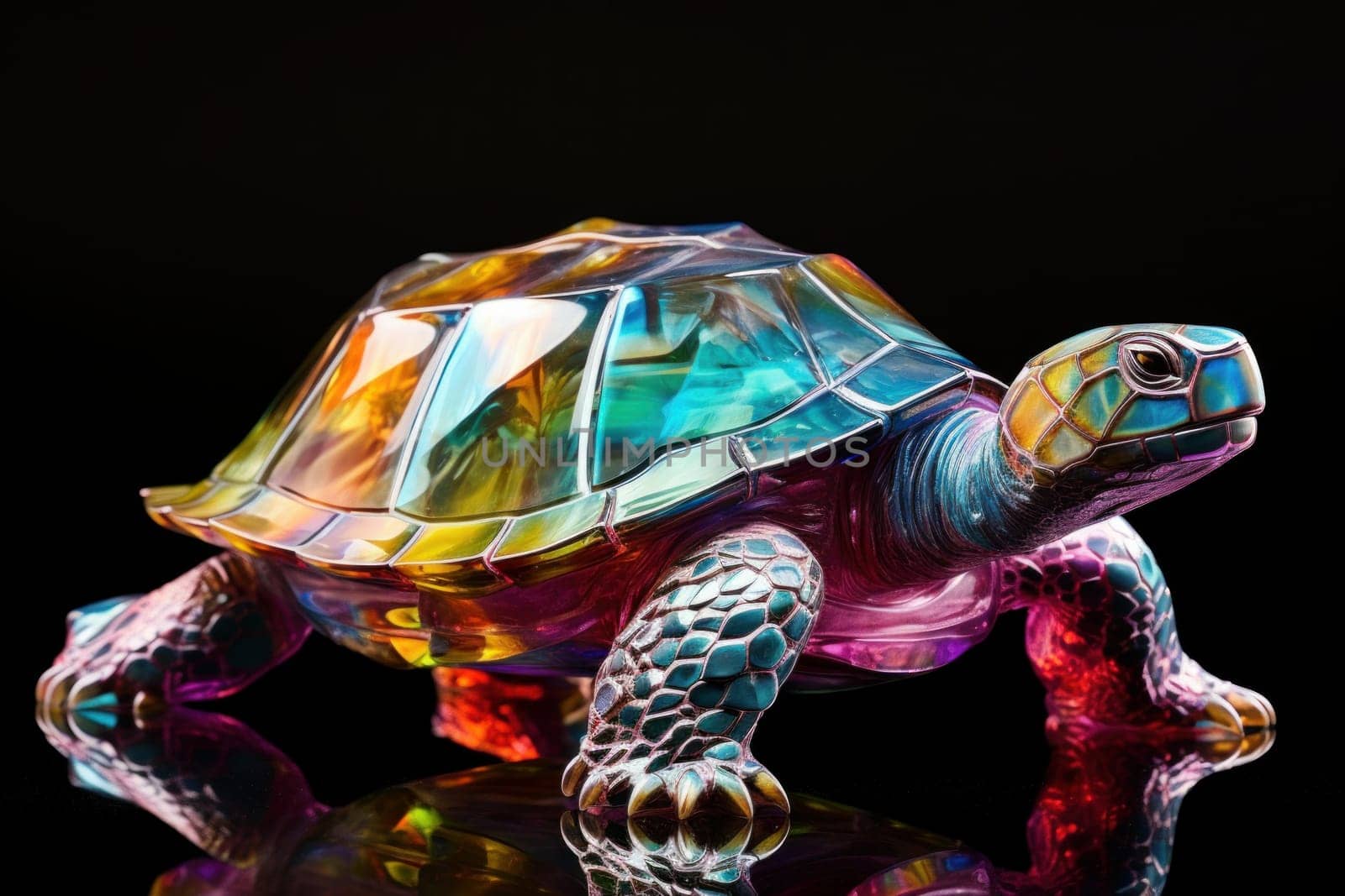 Sparkling Crystal turtle. Marine ocean tropical. Generate Ai