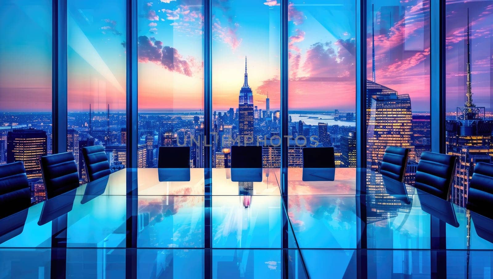 Business meeting room with panoramic view