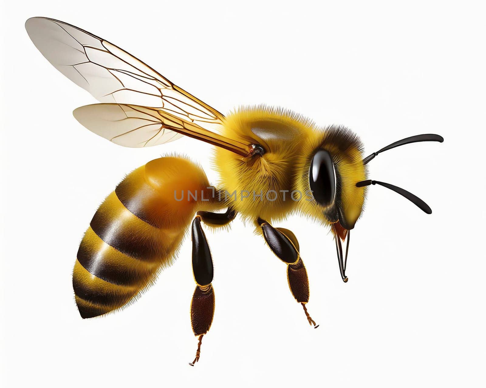 bee isolated on white background. AI generated