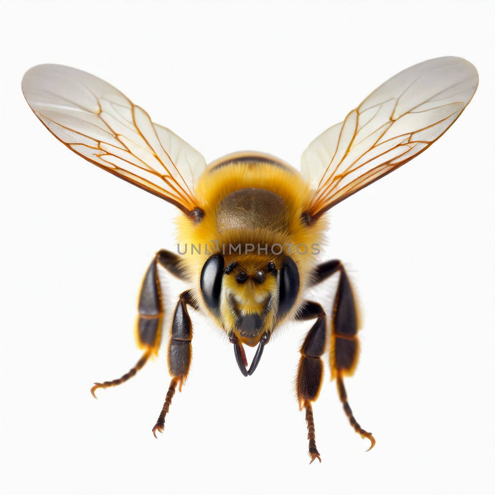 bee isolated on white background. AI generated