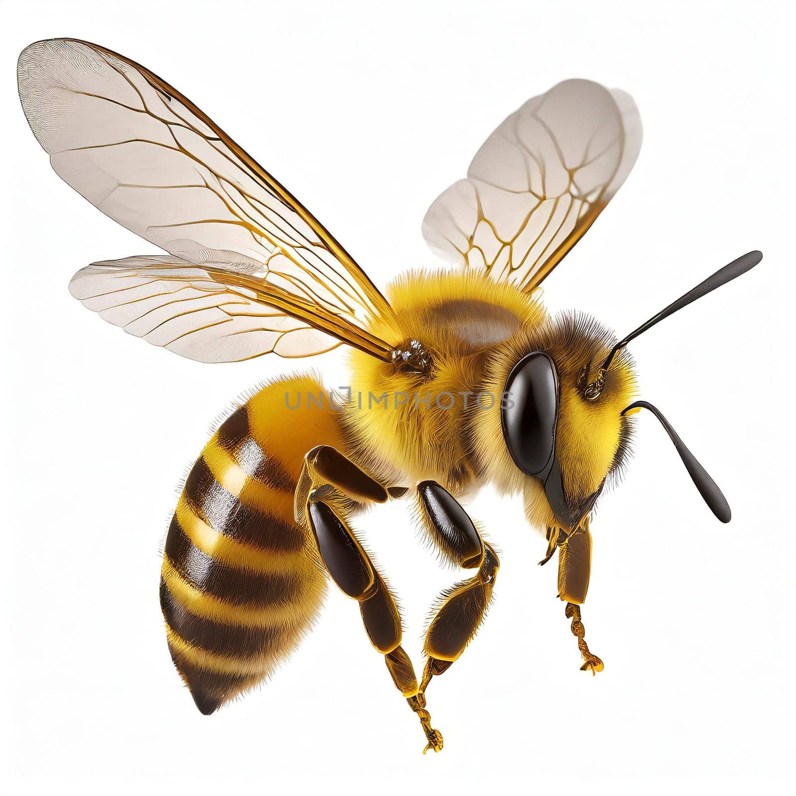 bee isolated on white background. AI generated