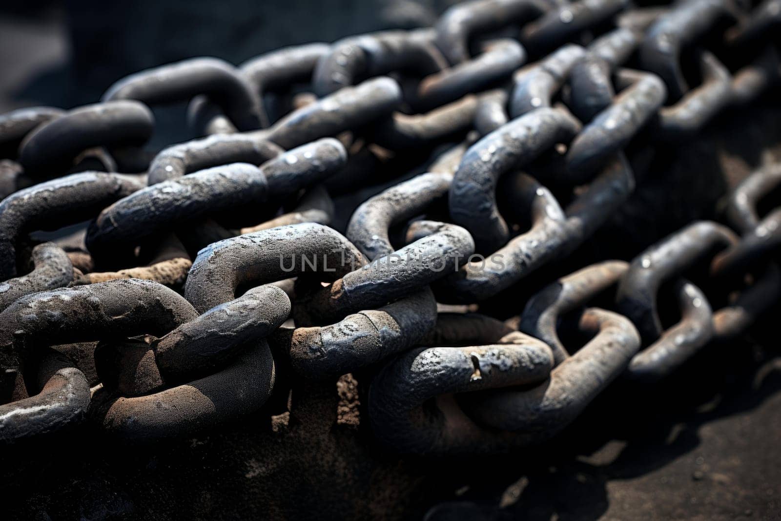 Old iron chain. Art grunge work. Generate Ai