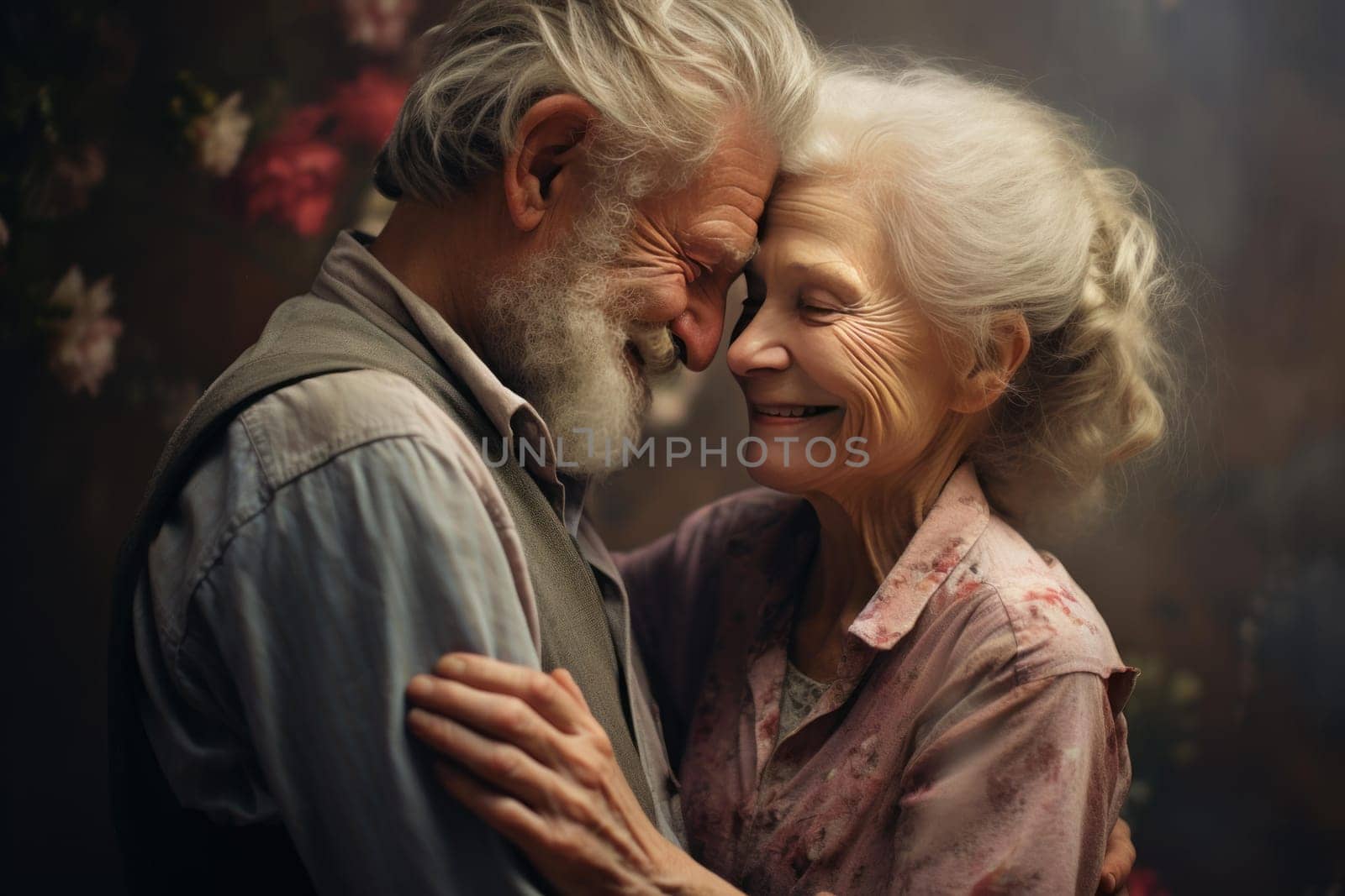 Old couple love. Mature adult. Generate Ai
