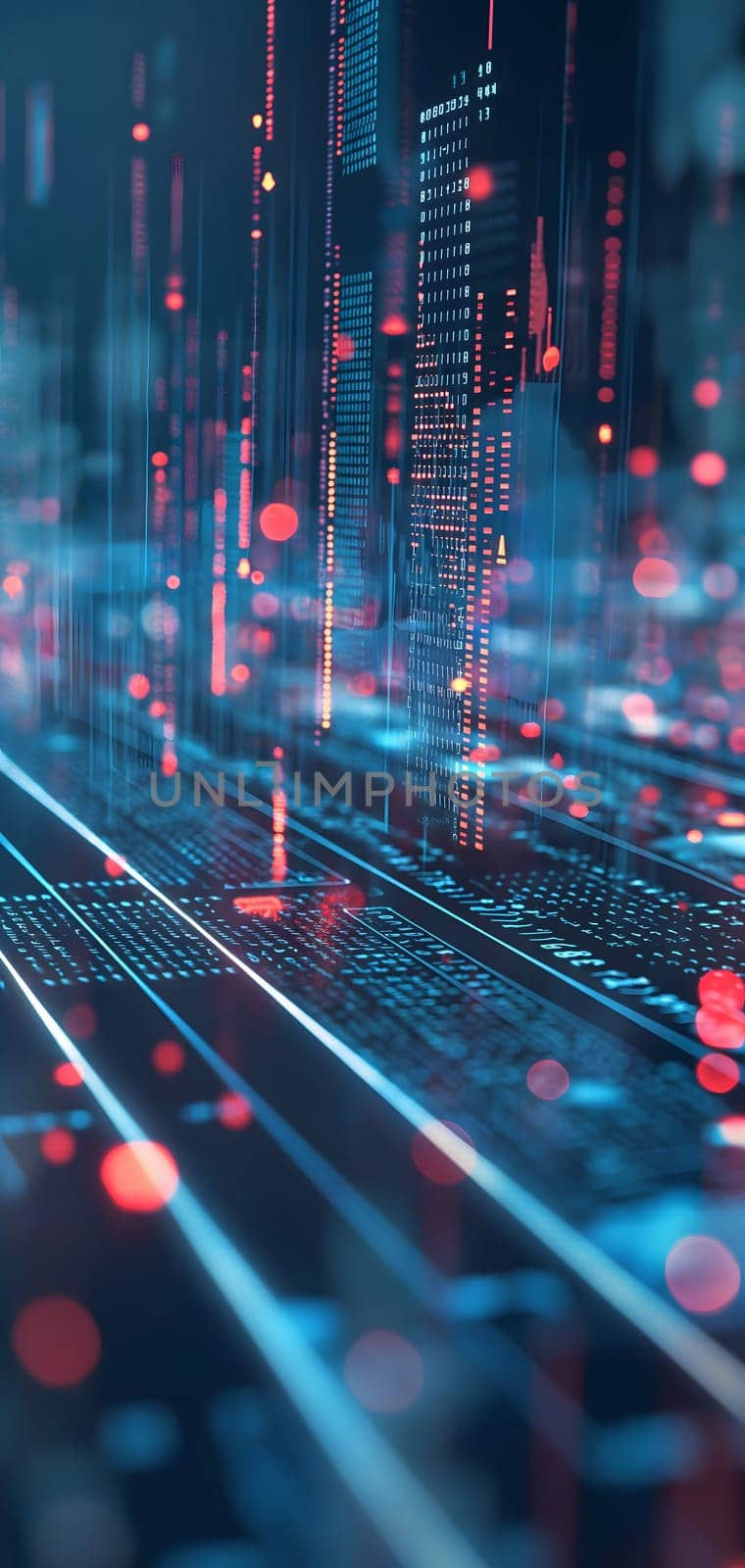 Dynamic Finance Flow, Double Exposure of Data and Technology background. Neural network generated image. Not based on any actual scene or pattern.