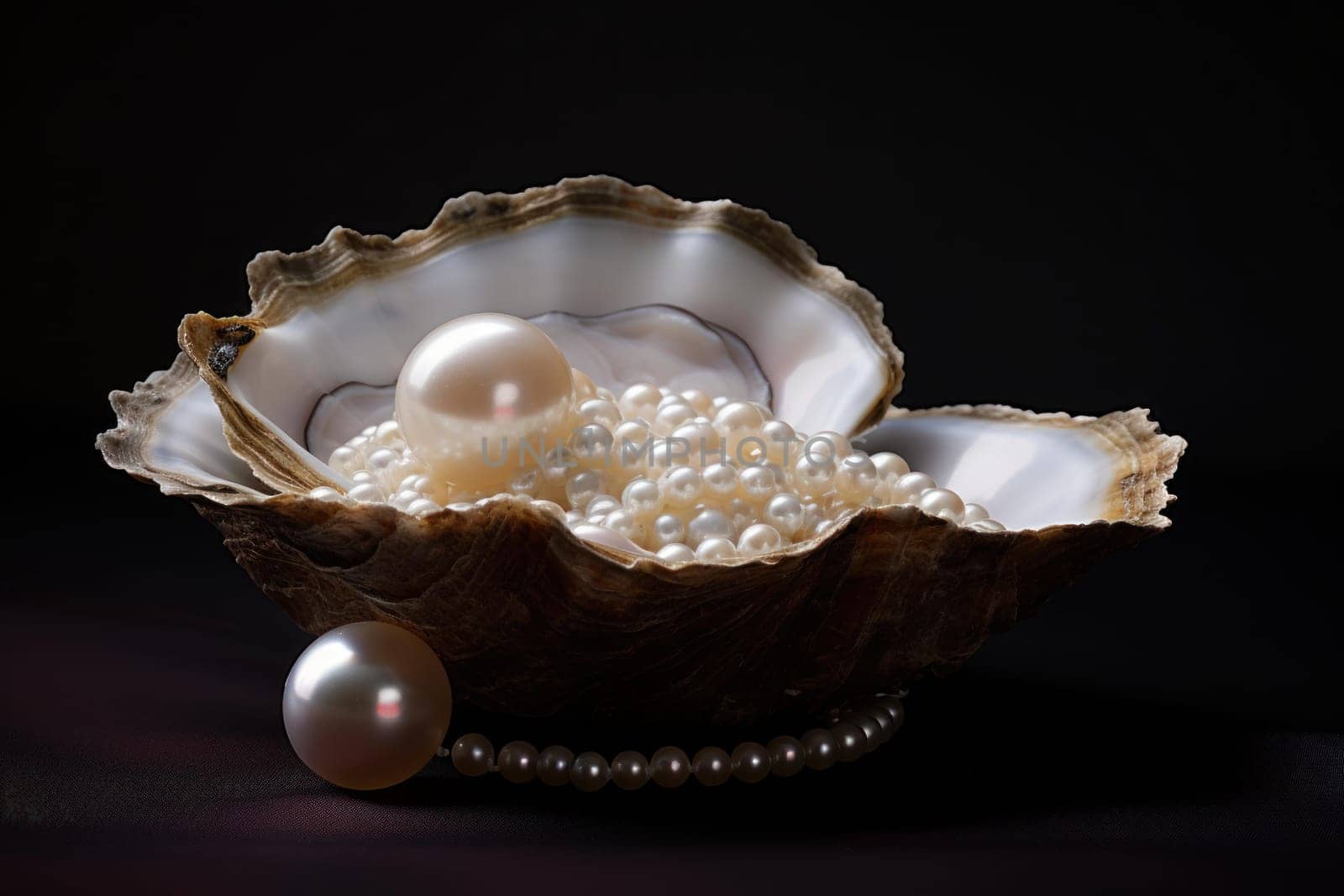 Rough Open oyster shell. Food sea nutrition. Generate Ai