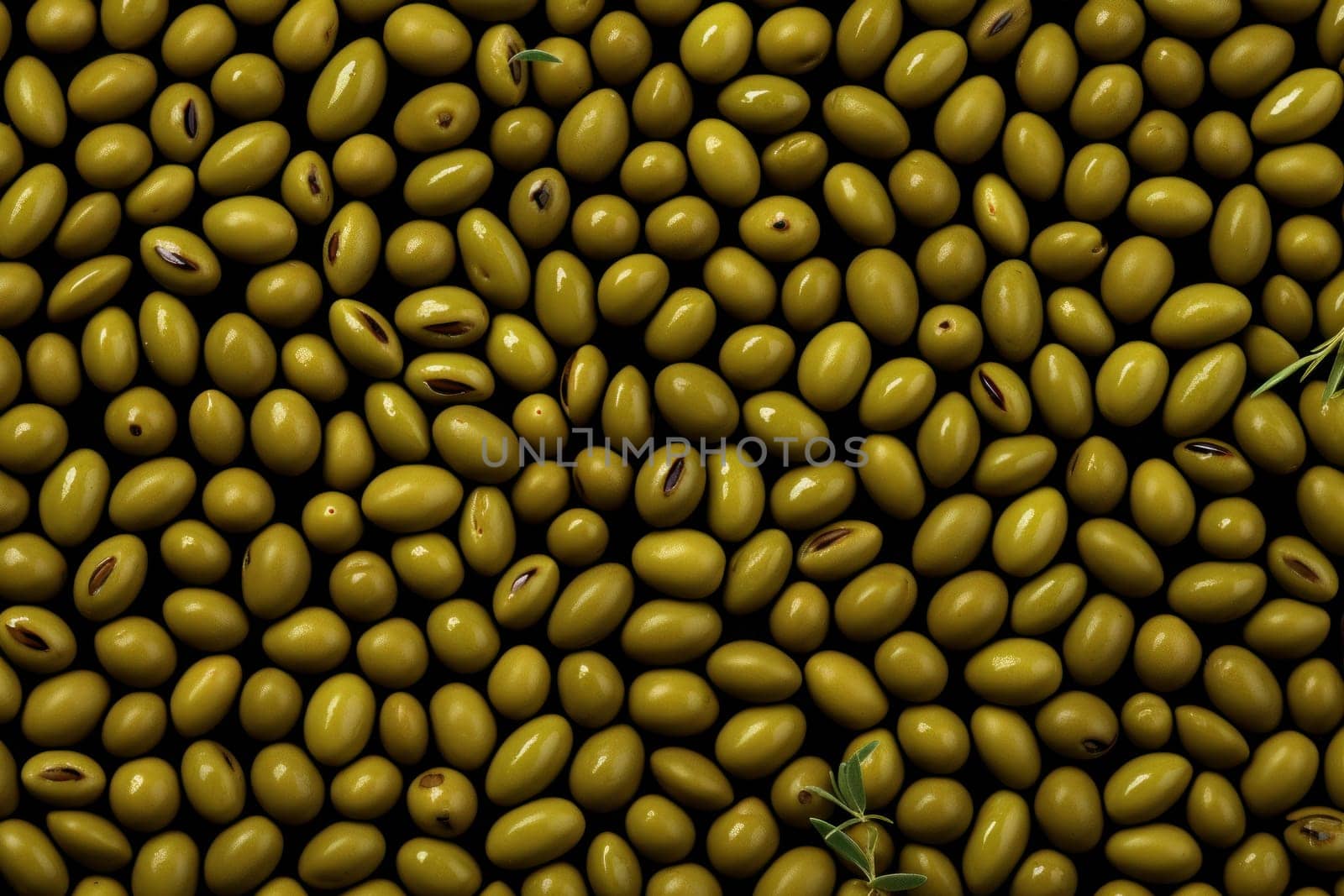 Refreshing Olive fresh background topview. Food plant. Generate Ai
