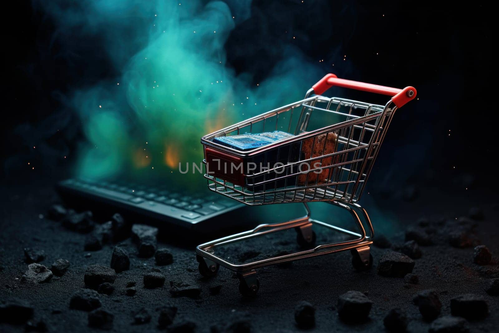 Accessible Online shopping cart. Store delivery. Generate Ai