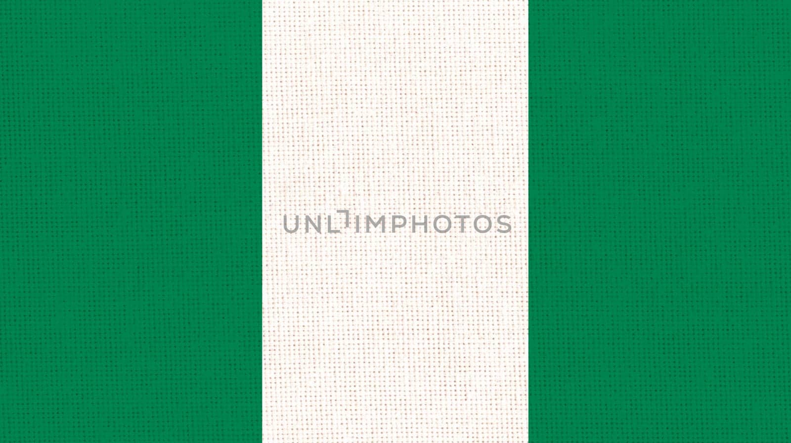 Flag of Nigeria. Nigerian flag on fabric surface. Fabric Texture. National symbol. Federal Republic of Nigeria. African country. Nigeria flag illustration