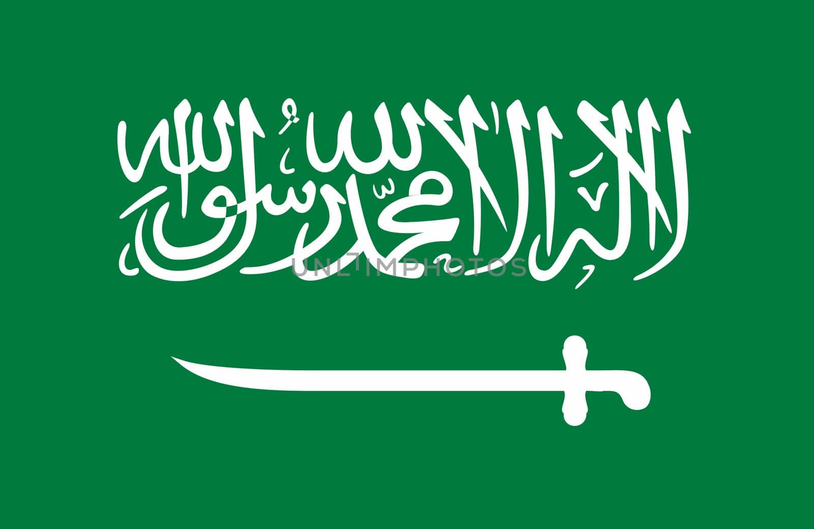 Flag of Saudi Arabia. Saudi Arabian flag on fabric surface. Fabric texture. National symbol of Kingdom of Saudi Arabia. KSA. Arabian Peninsula. National symbol. illustration