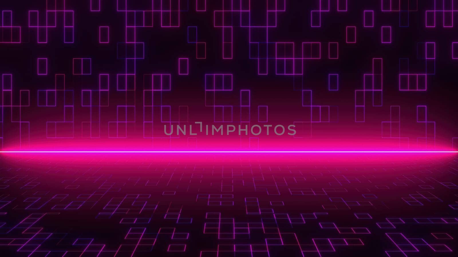 Abstract technology background with blocks. Computer generated 3d render