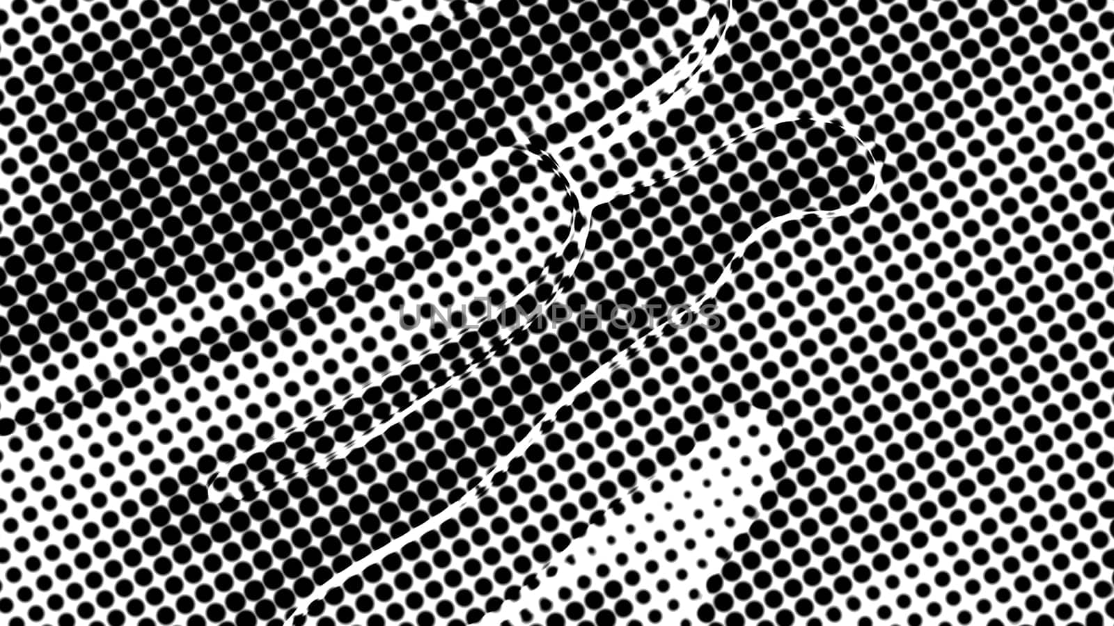 Black and white halftone. Computer generated 3d render