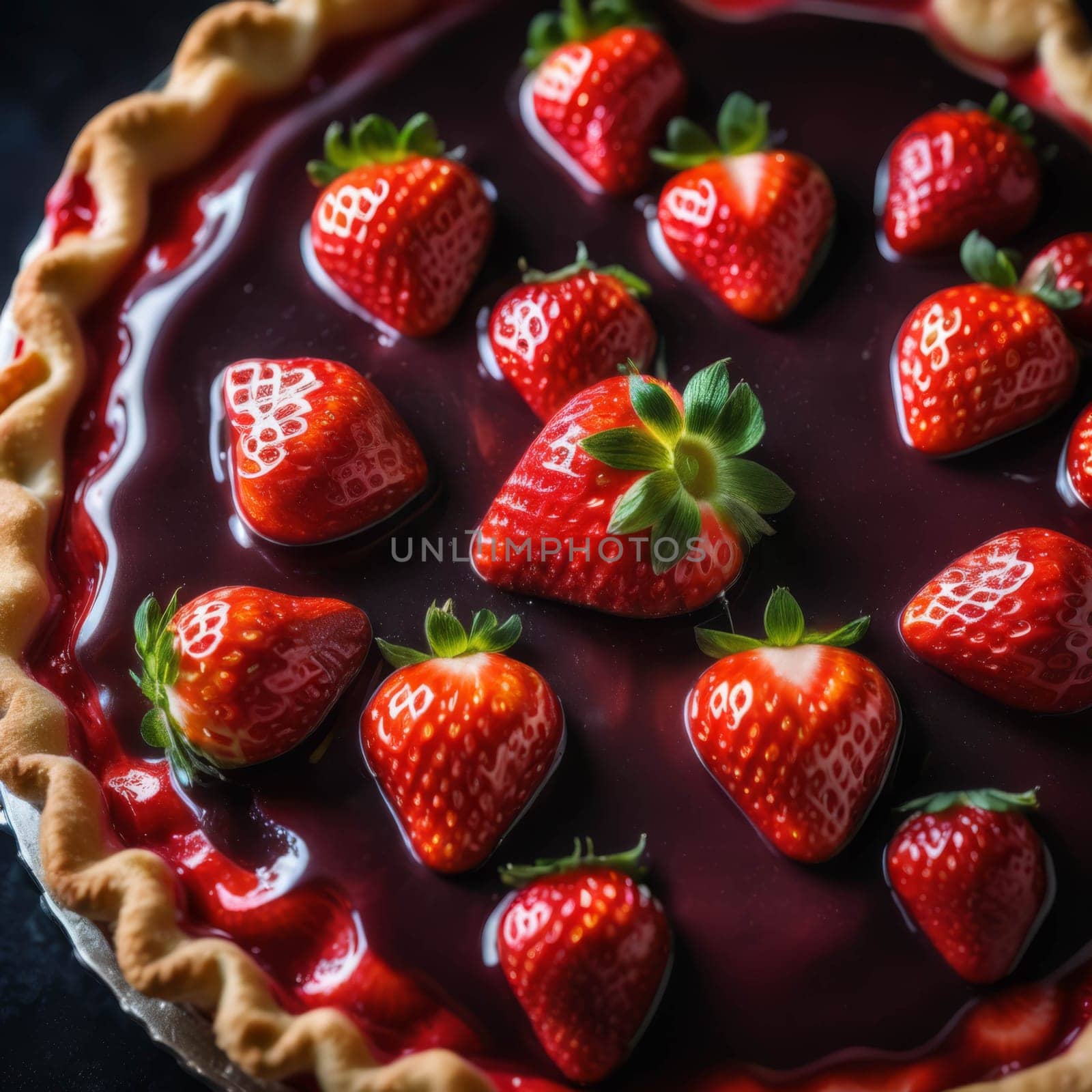 Delicious Strawberry tart, top shot