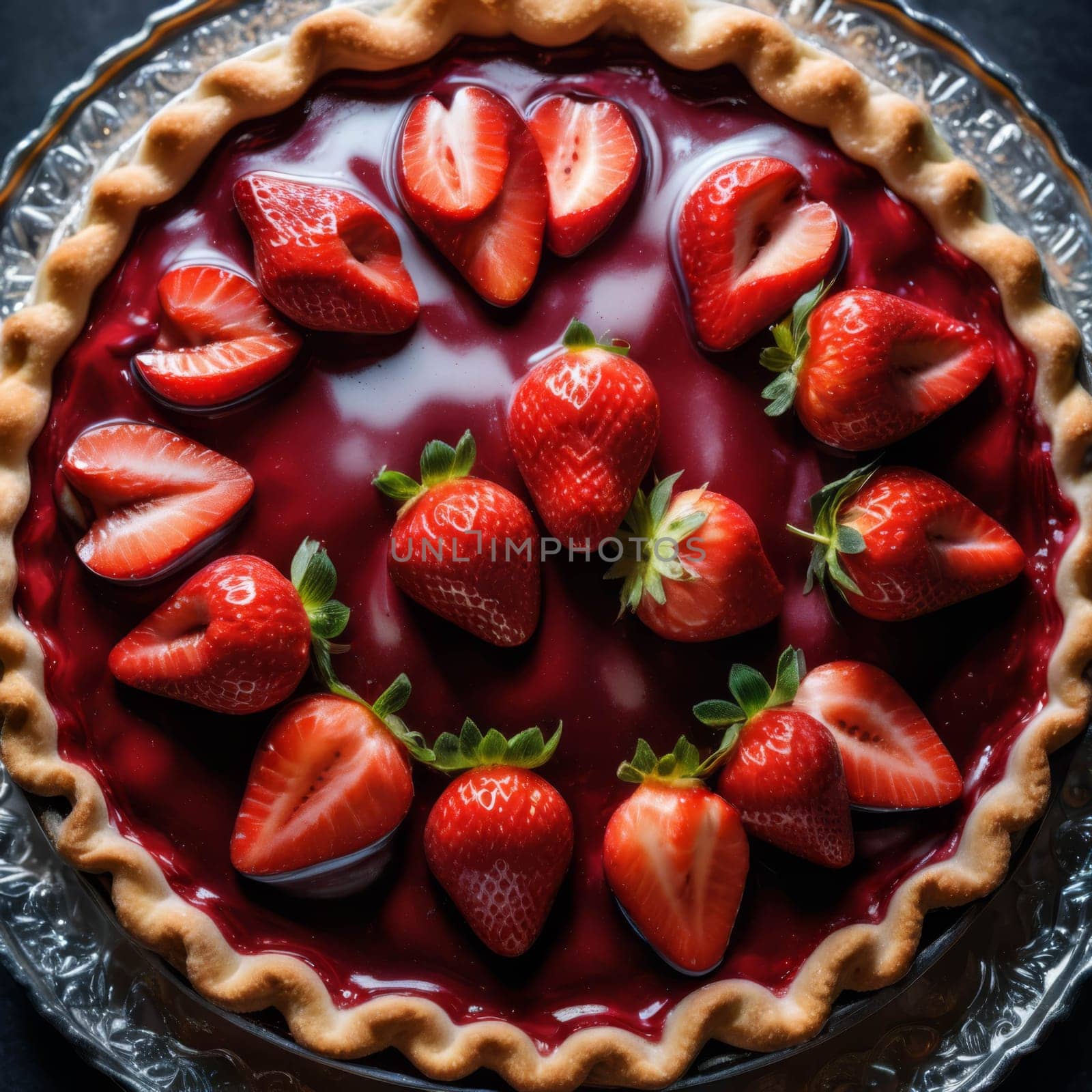 Delicious Strawberry tart, top shot