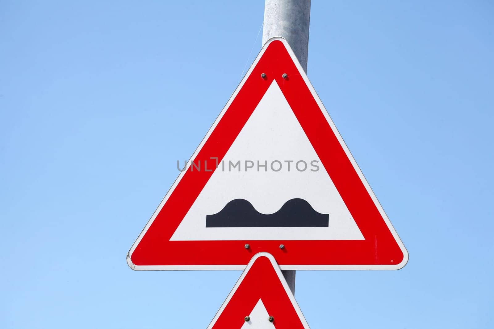 Danger sign, traffic sign uneven road surface, Germany