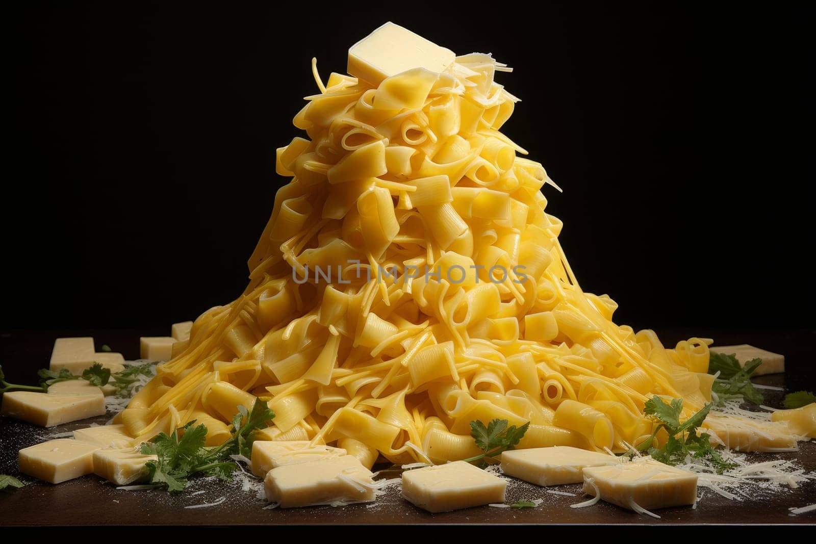 Pasta cheese. Gratin pan bake. Generate Ai