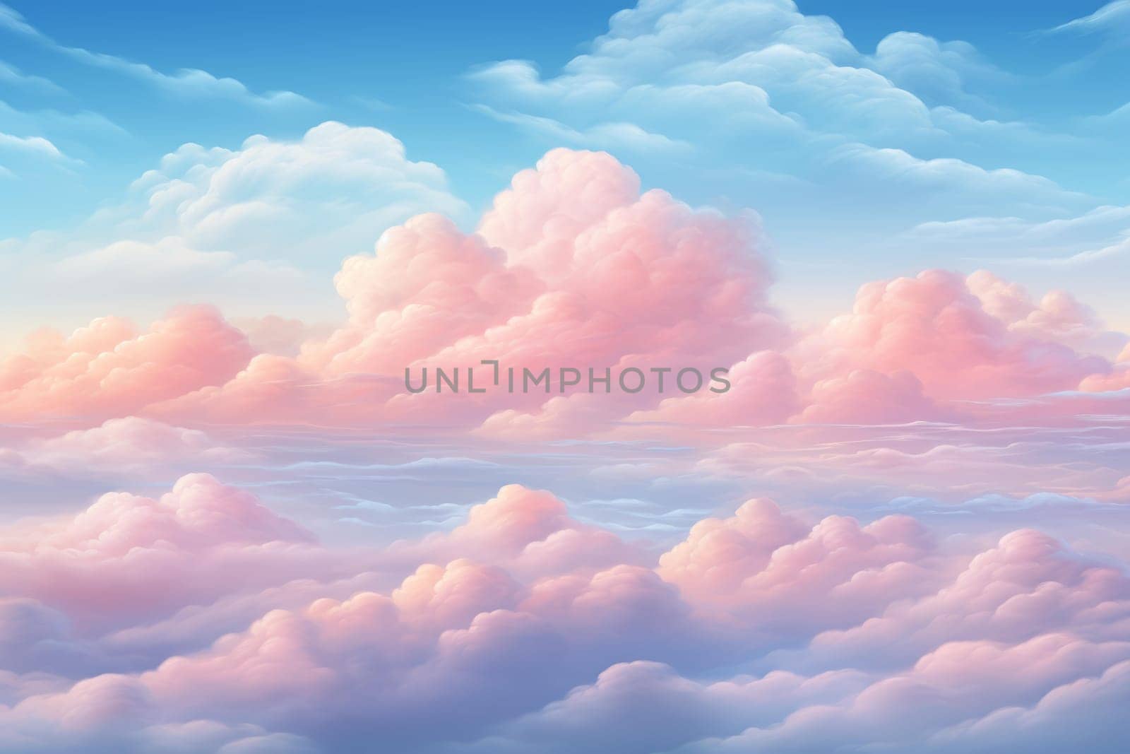 Soft Pink clouds. Light soft gradient. Generate Ai