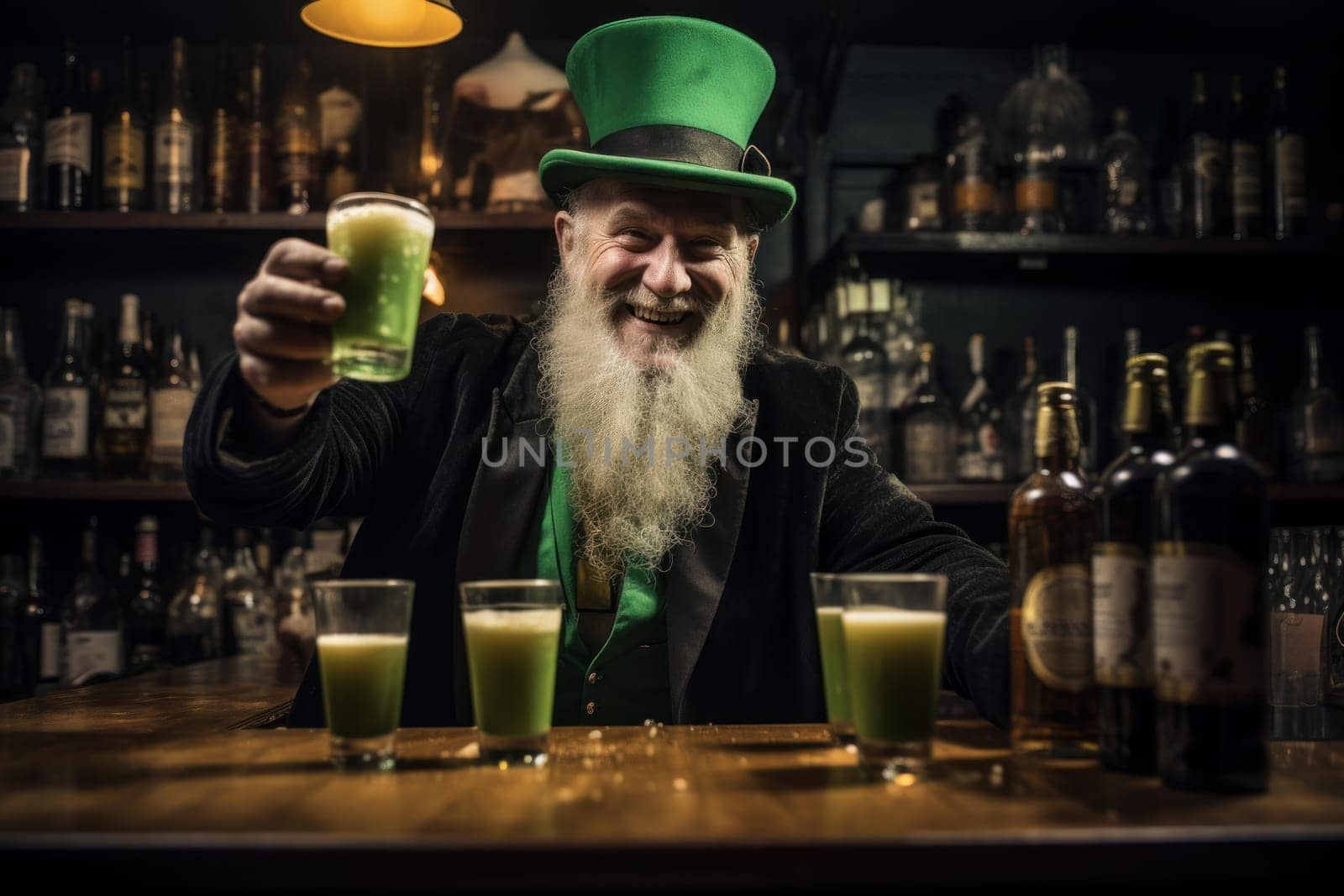 Patricks day drink. Ireland holiday. Generate Ai