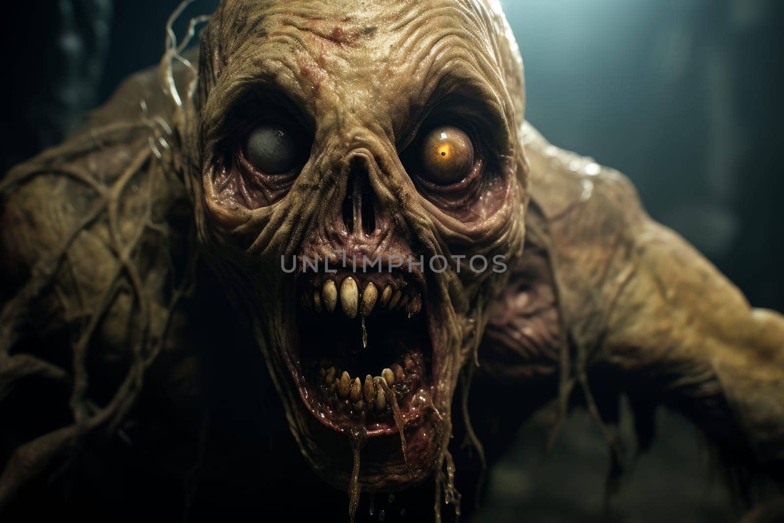 Spine-chilling Horror movie monster. Scary evil. Generate Ai