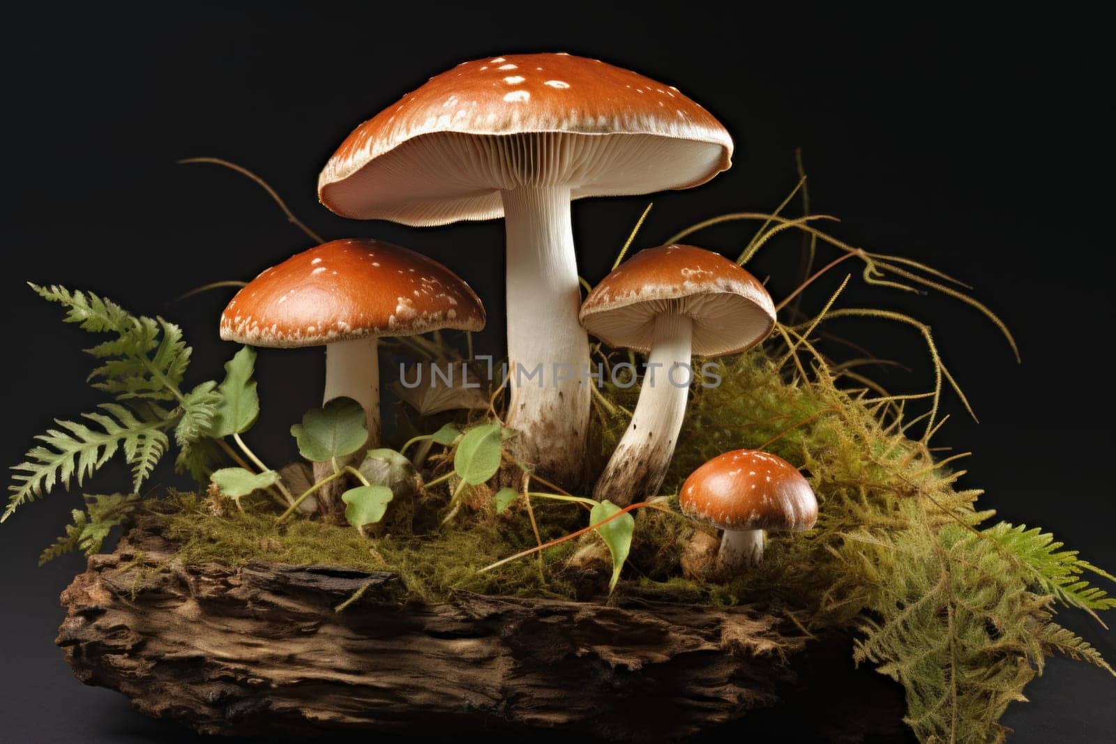 Forest-dwelling Mushroom boletus edulis. Fungus porcini. Generate Ai