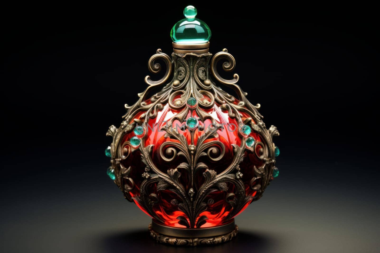 Elegant Perfume bottle. Glass spray beauty. Generate Ai