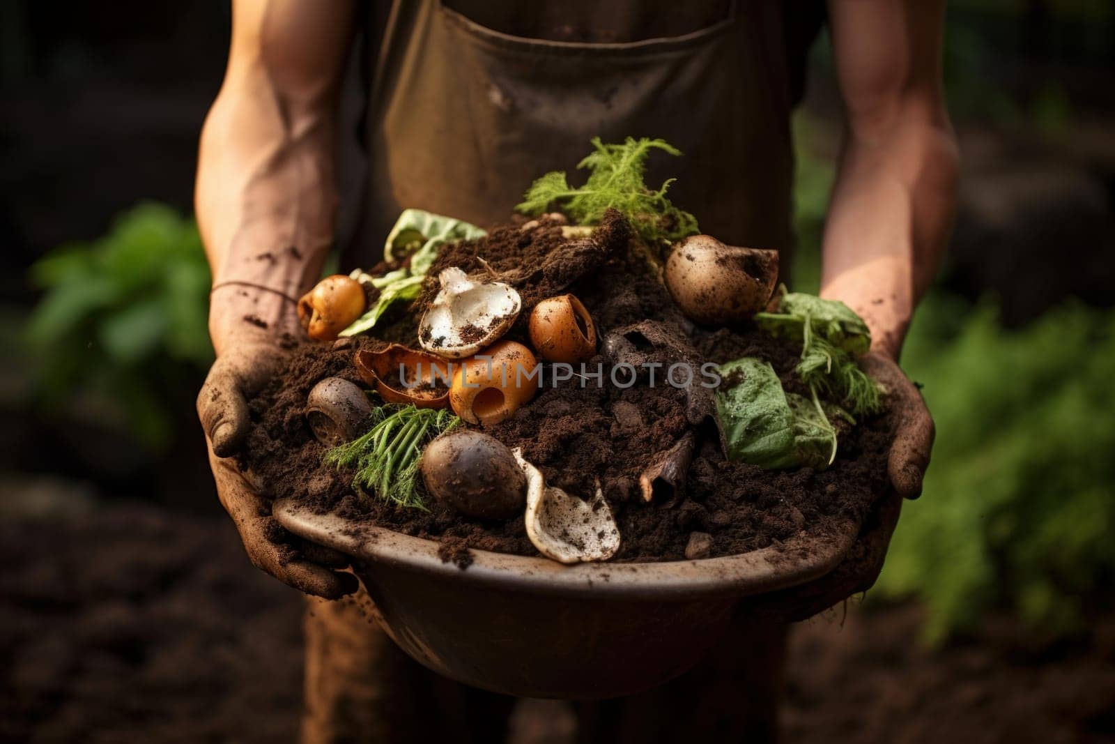 Composting food waste. Food scrap. Generate Ai