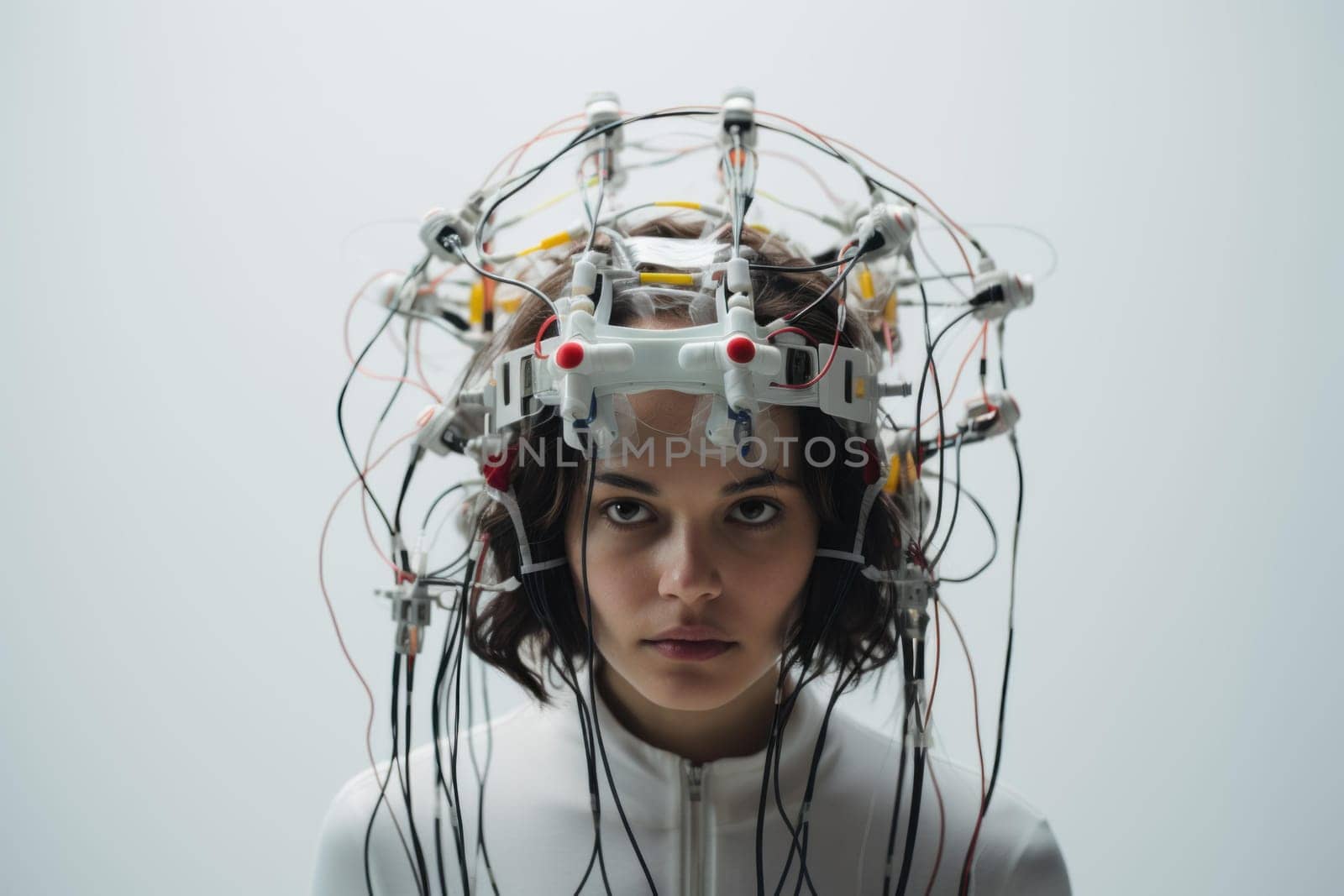 Eeg sensor brain. Test care. Generate Ai