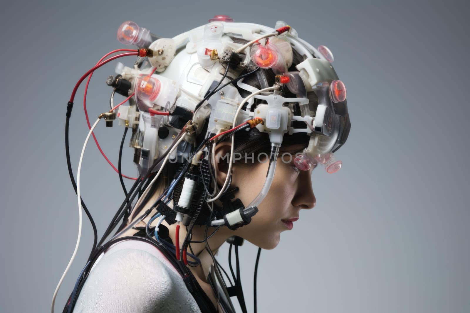 Precise Eeg sensor brain. Test care. Generate Ai