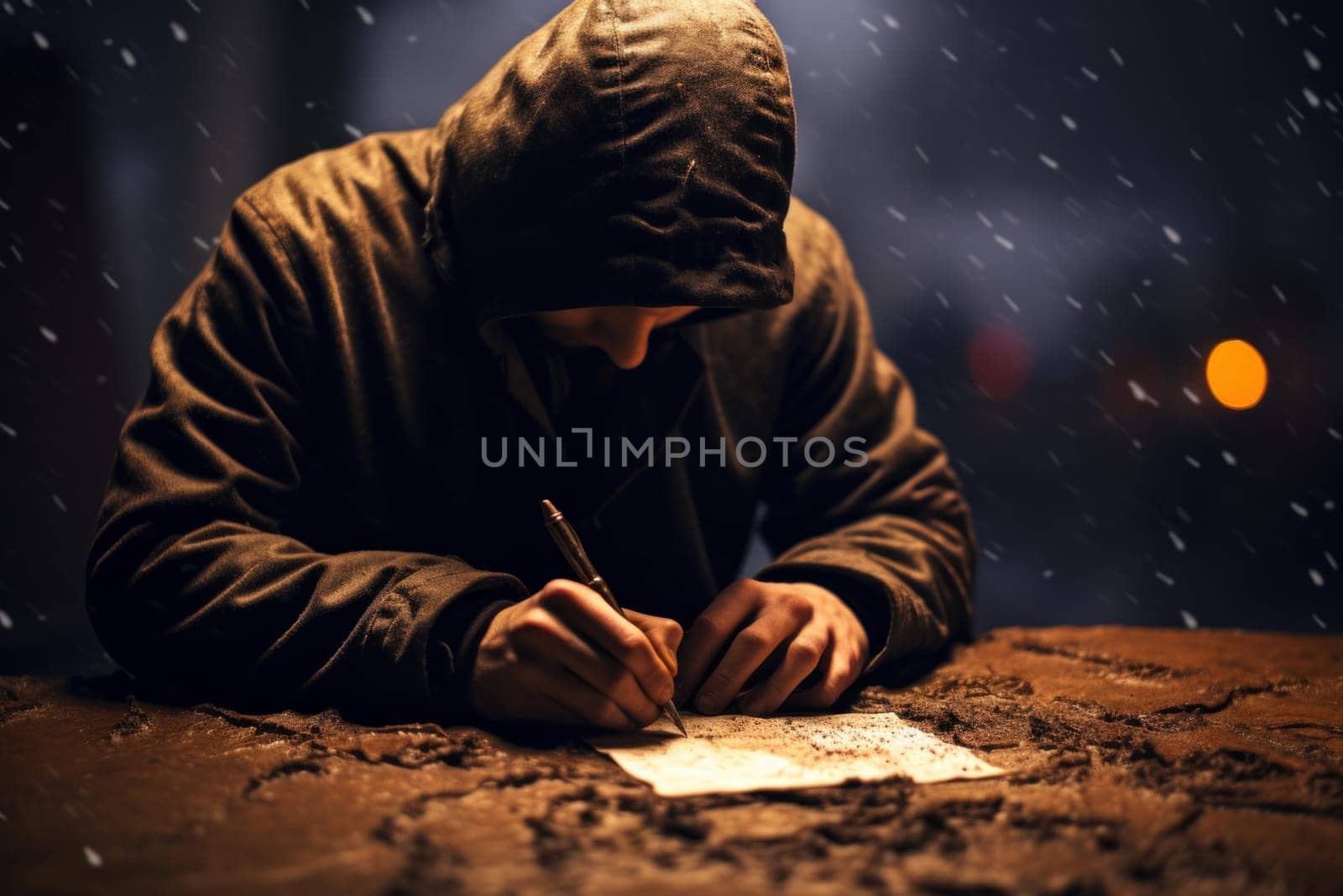 Expressive Person writing. Job document note. Generate Ai