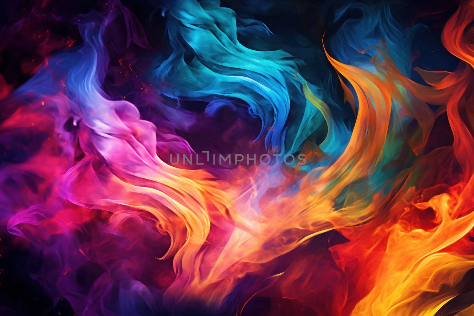Mesmerizing Colorful phoenix flame. Hot animal burn. Generate Ai